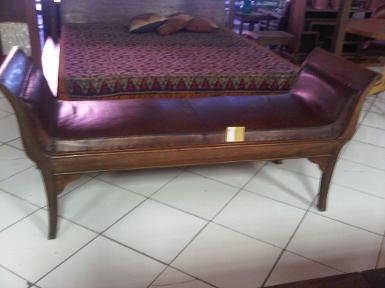 Bench teak wood with leather