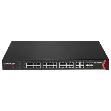 EDIMAX GS-5424PLC 24-Port Gigabit PoE+ Web Smart Switch with 4 Gigabit RJ45/SFP Combo Ports