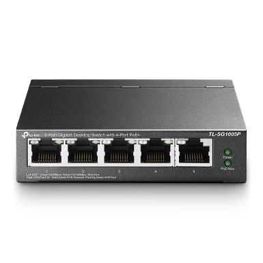 TP-LINK TL-SG1005P 5-Port Gigabit Desktop Switch with 4-Port PoE