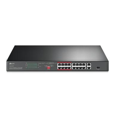 TP-LINK TL-SL1218P 16-Port 10/100 Mbps + 2-Port Gigabit Rackmount Switch