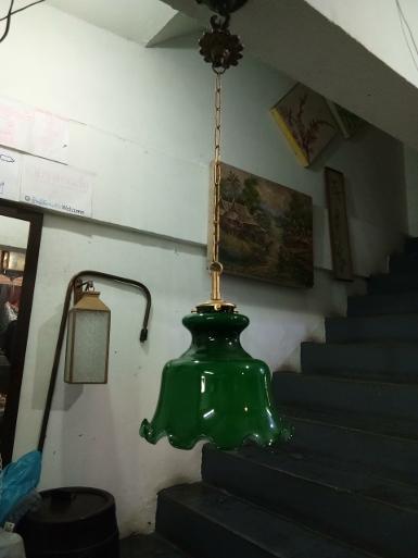 ฺBrass hanging lamp with glass Item Code HGL18BB size long 1000 mm.include chain.