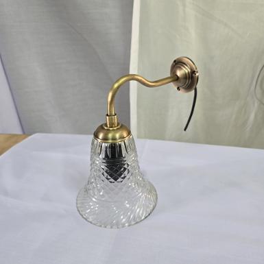 Brass wall Lamp brass with cut glass Item Code WL67A base size 56 mm.pipe 9.5 mm.